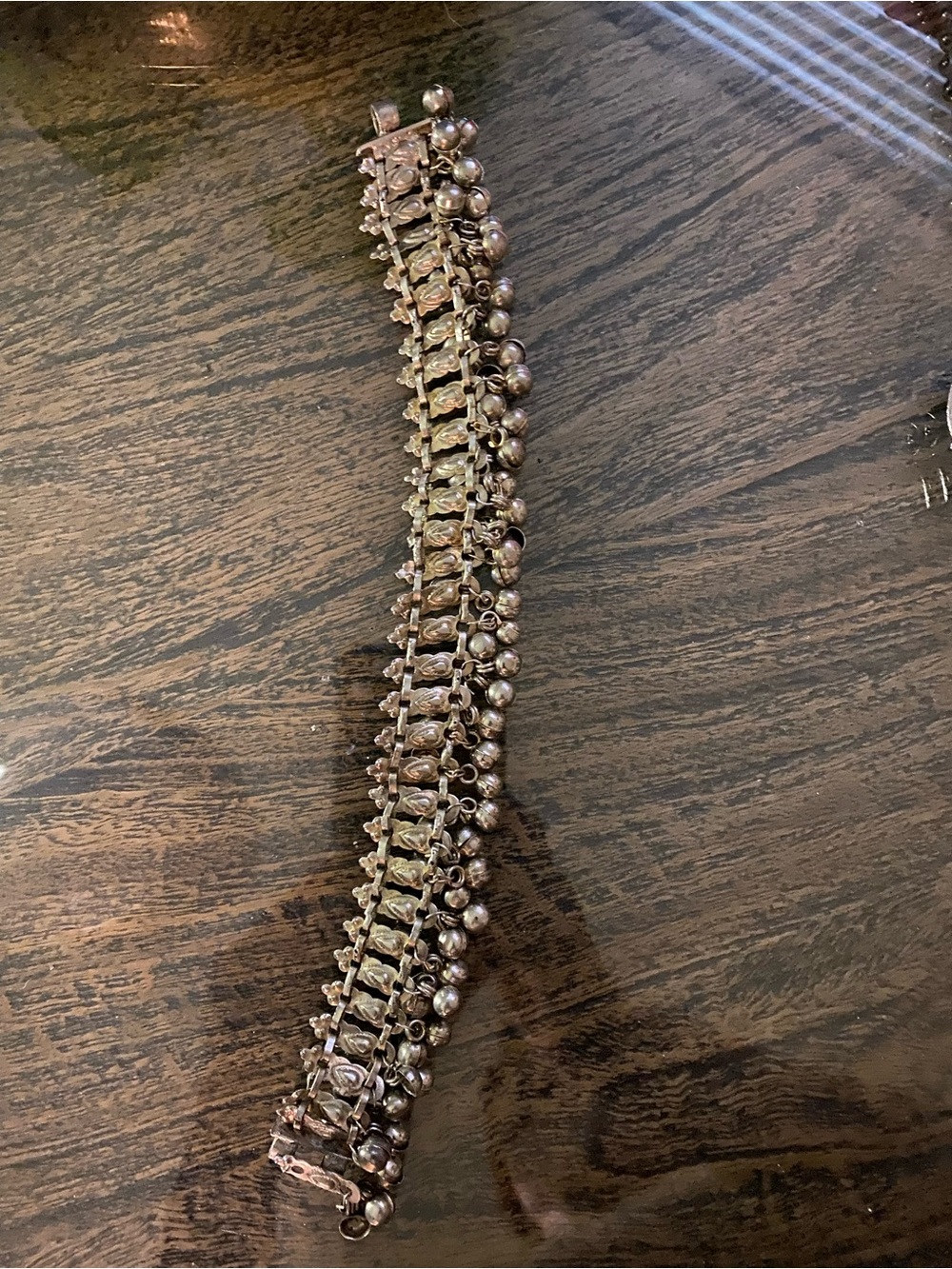 Vintage-Inspired Women’s Multi-Row Bell Bracelet in Antique Silver